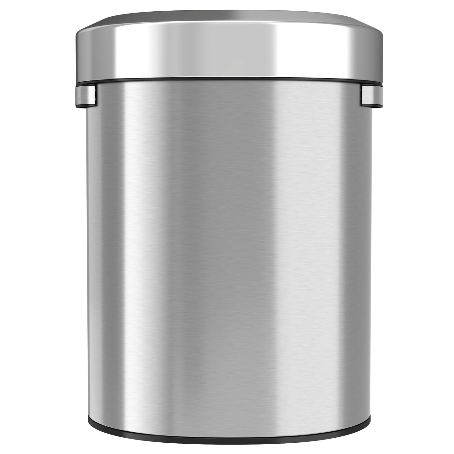 iTouchless 18 Gallon Stainless Steel Semi-Round Open Top Trash Can and Recycle Bin, 68 Liter, Slim and Space-Saving Design for Home, Office, Kitchen, Restaurant, Restroom, Large Capacity