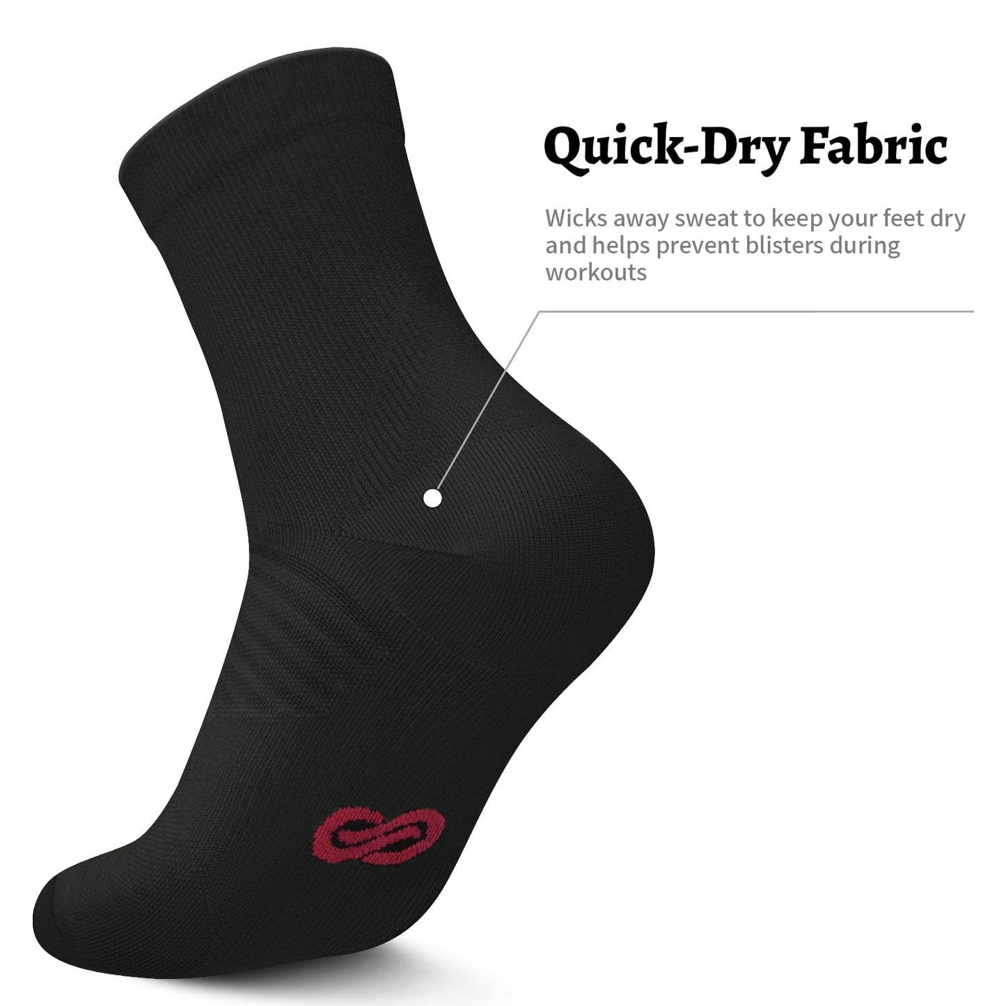 Compression Running Ankle Socks for Men and Women (6 Pairs), Quarter Athletic Socks for Running, Cycling, Golf, Work