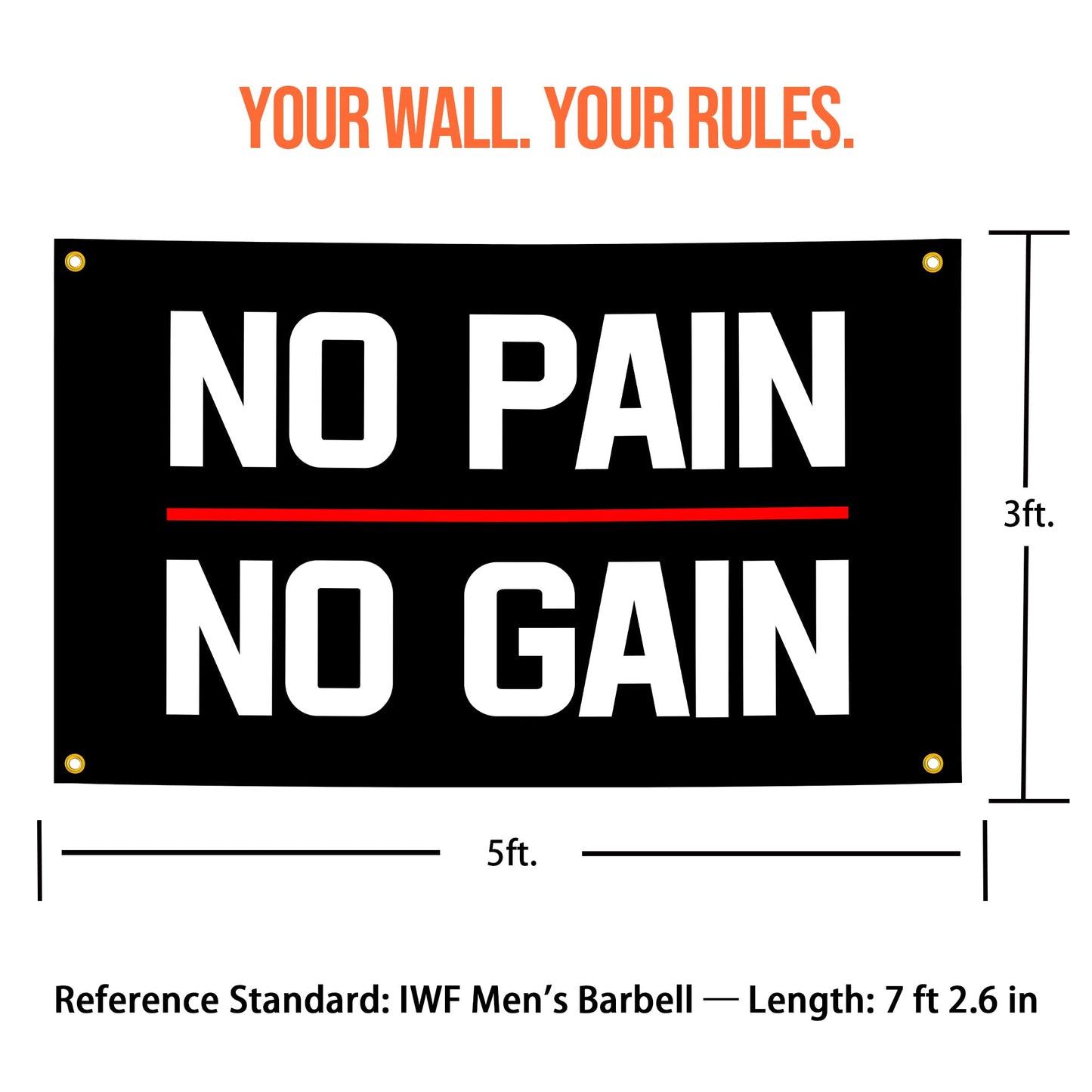 Eudaedom Fitness Gift for Bodybuilders - Easy to Hang Inspirational Gym Banner, Motivational Workout Tapestry Wall Decor for Home Gym Garage Man Cave Office, 5x3 FT, Durable & Fade-Resistant