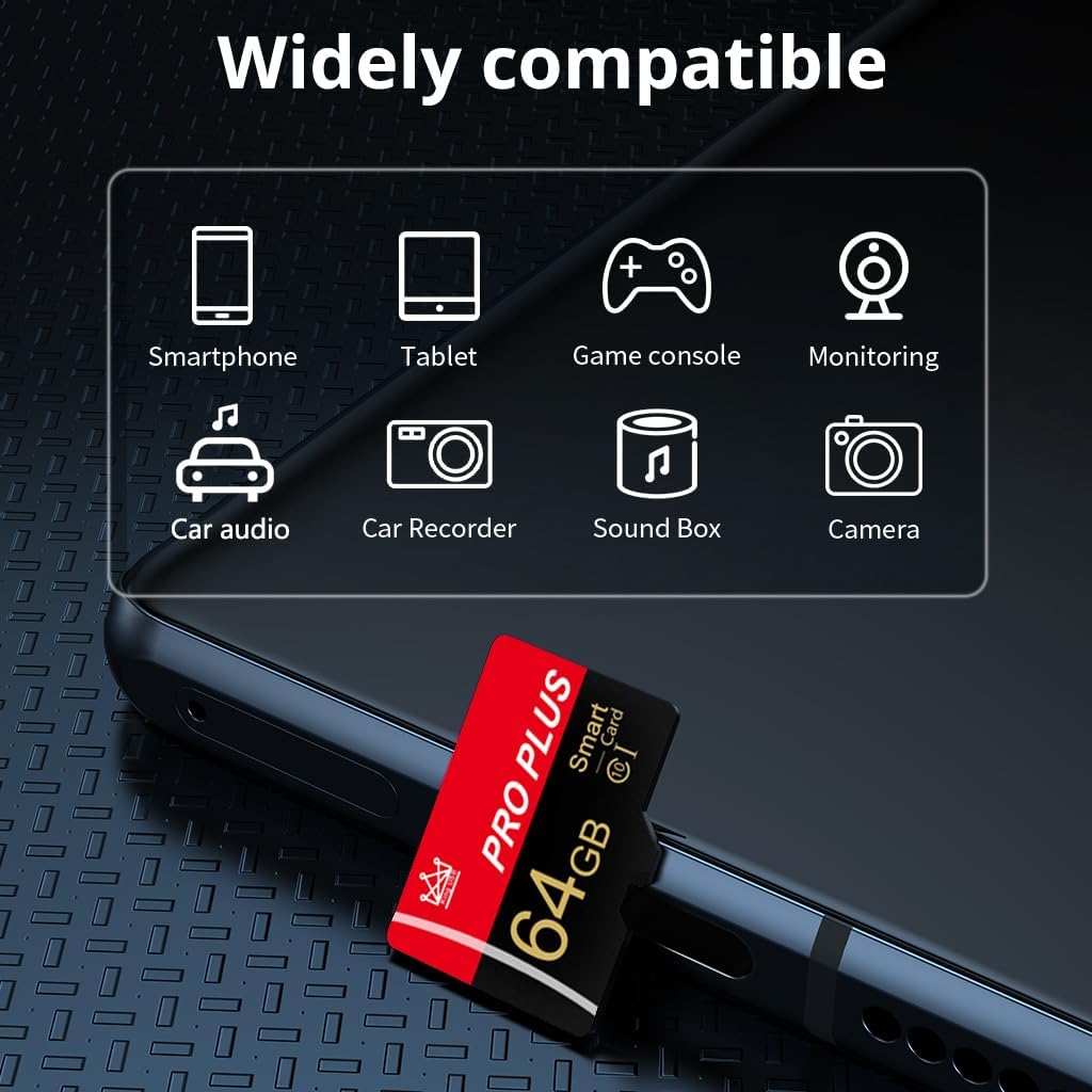 Bliksem 5 Pack 64GB C10 A1 (64GB-5 Pack) TF Card with Adapter, High Speed Memory Card, UHS-I Memory TF Card