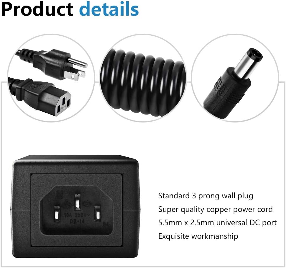 SHNITPWR 12V 3A 100V~240V 12 3Amp 5.5x2.5mm 3D 6-Pack Power Supply Adapter AC to DC Volt Converter Transformer LED