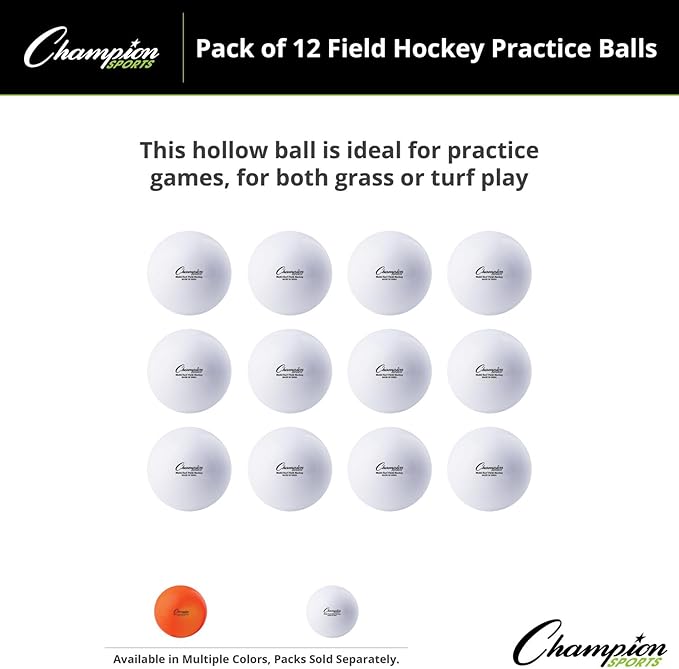 Champion Sports Field Hockey Practice Balls - 12 Pack in Multiple Colors