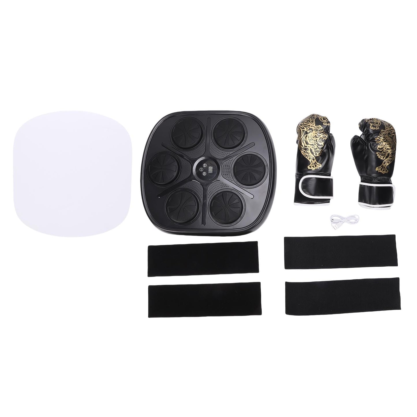 Asixxsix Music Boxing Machine, Interactive Punching Trainer with Boxing Gloves, 9 Modes 9 Speeds Wall Mounted Electronic Boxing Target for Adults Kids Home Gym Office Workout