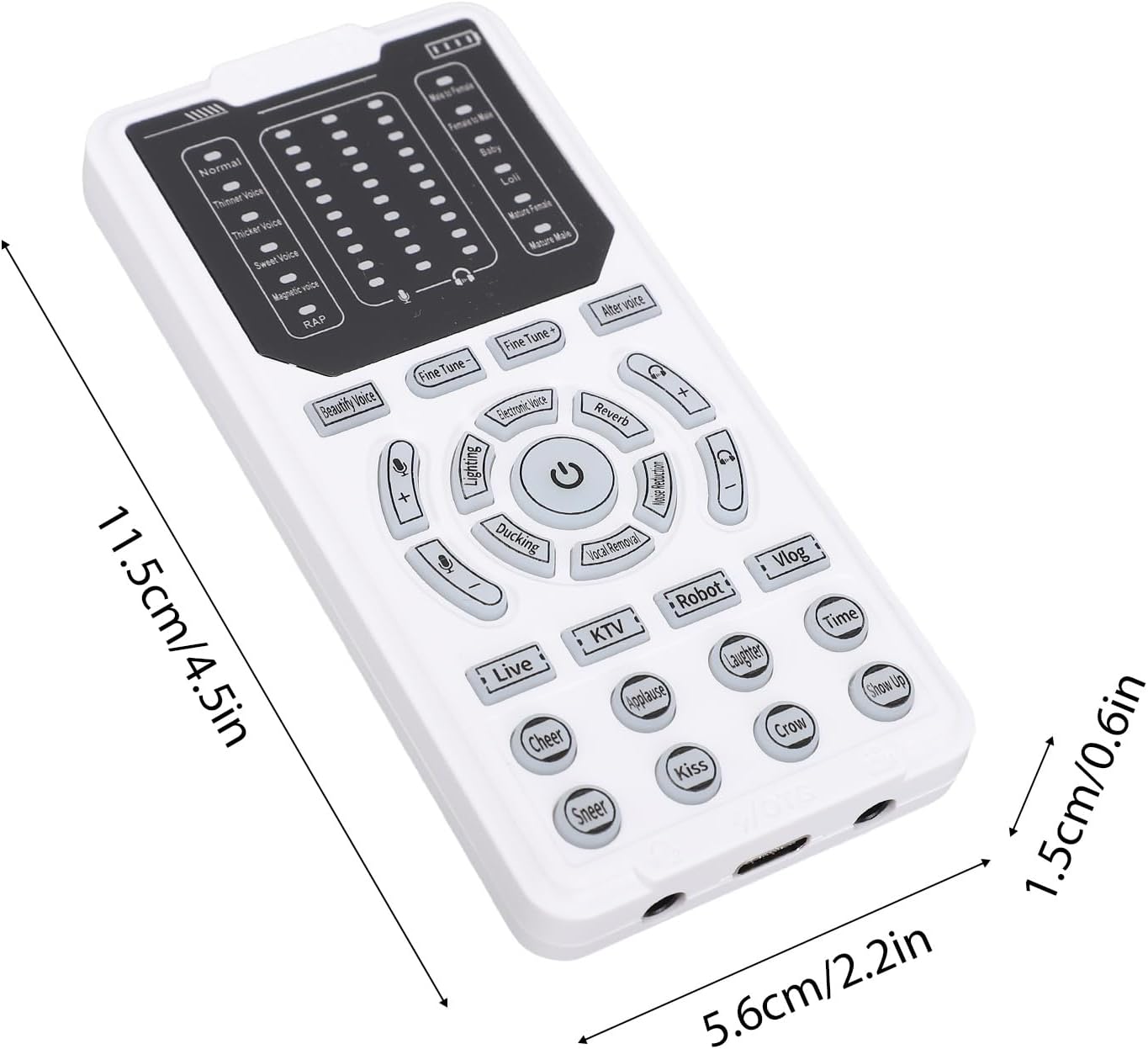 ZJchao 15 Portable Voice Changer Device Sound Effects Machine with Voice Modes Noise Reduction Sound Card for Streaming