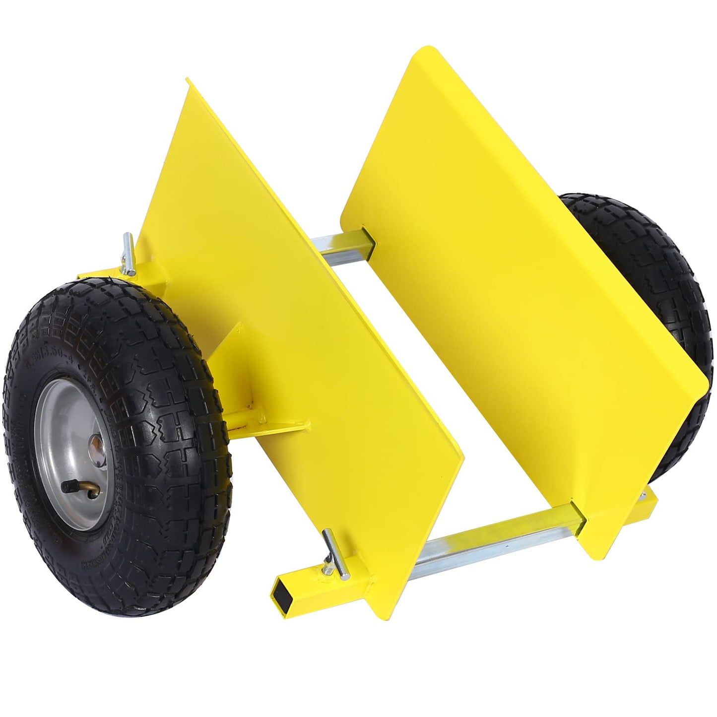 Heavy Duty Panel Dolly, Metal Panel Dolly with 10" Pneumatic Wheels Heavy Duty All Terrain Moving Cart with Adjustable Clamp Grip for Drywall Sheet Heavy Appliance & Material Handling Cart Yellow