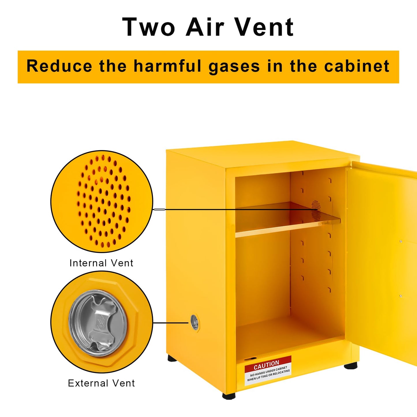 EliteEdge 16 Gallon Flammable Storage Cabinet, Galvanized Steel Hazardous Storage Cabinets with Adjustable Shelf, for Industrial and Home Use