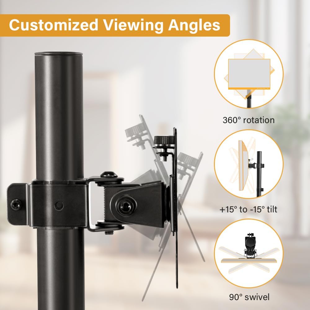 WKWKER 13-32inch 360 Universal TV Stand Table Top fits Swivel Height Adjustable TV Stand with Mount Base with Tempered