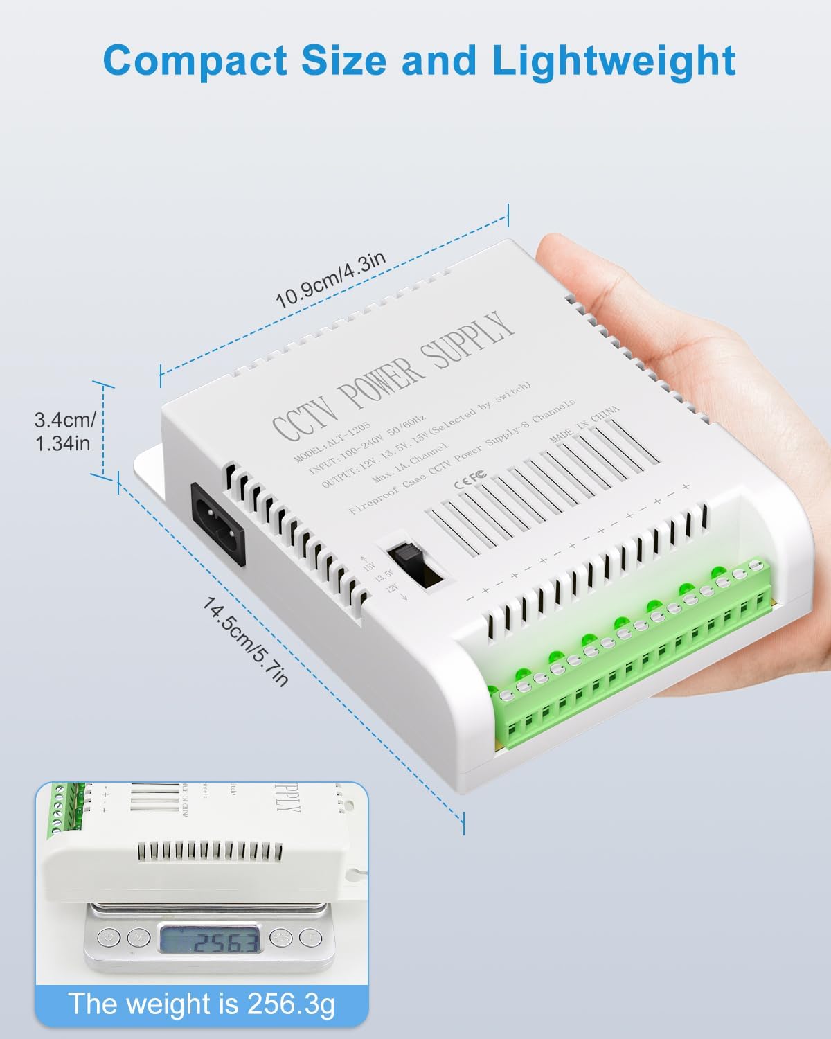 ALITOVE 12V 8 12 5A 60W 12V 13.5V 15V 100-240V 50-60Hz CCTV Power Supply Channel Security Camera Power Distribution Box