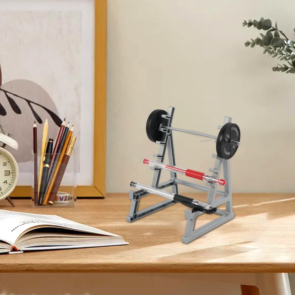 QWLWBU Barbell Rack Pen Holder, Squat Rack Pen Holder for Fitness Enthusiasts and Weightlifting Fans, Gym Theme Decorations Gift, Fun Desk Accessories (As Shown)