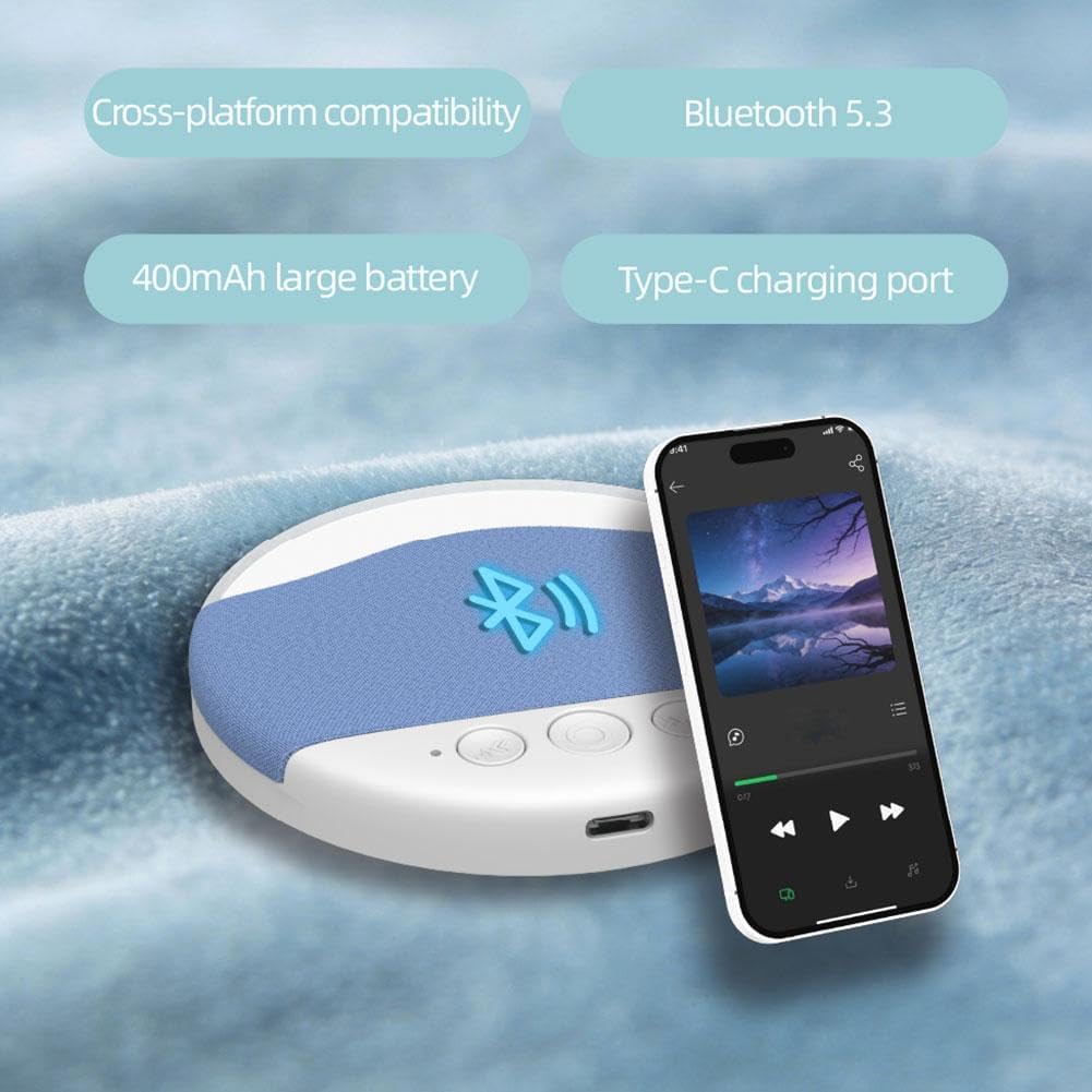 Generic 2026 3 New Sleep Pillow Speaker, Bluetooth Pillow Speaker with Types White Noise Timer WirelessSleep Aid