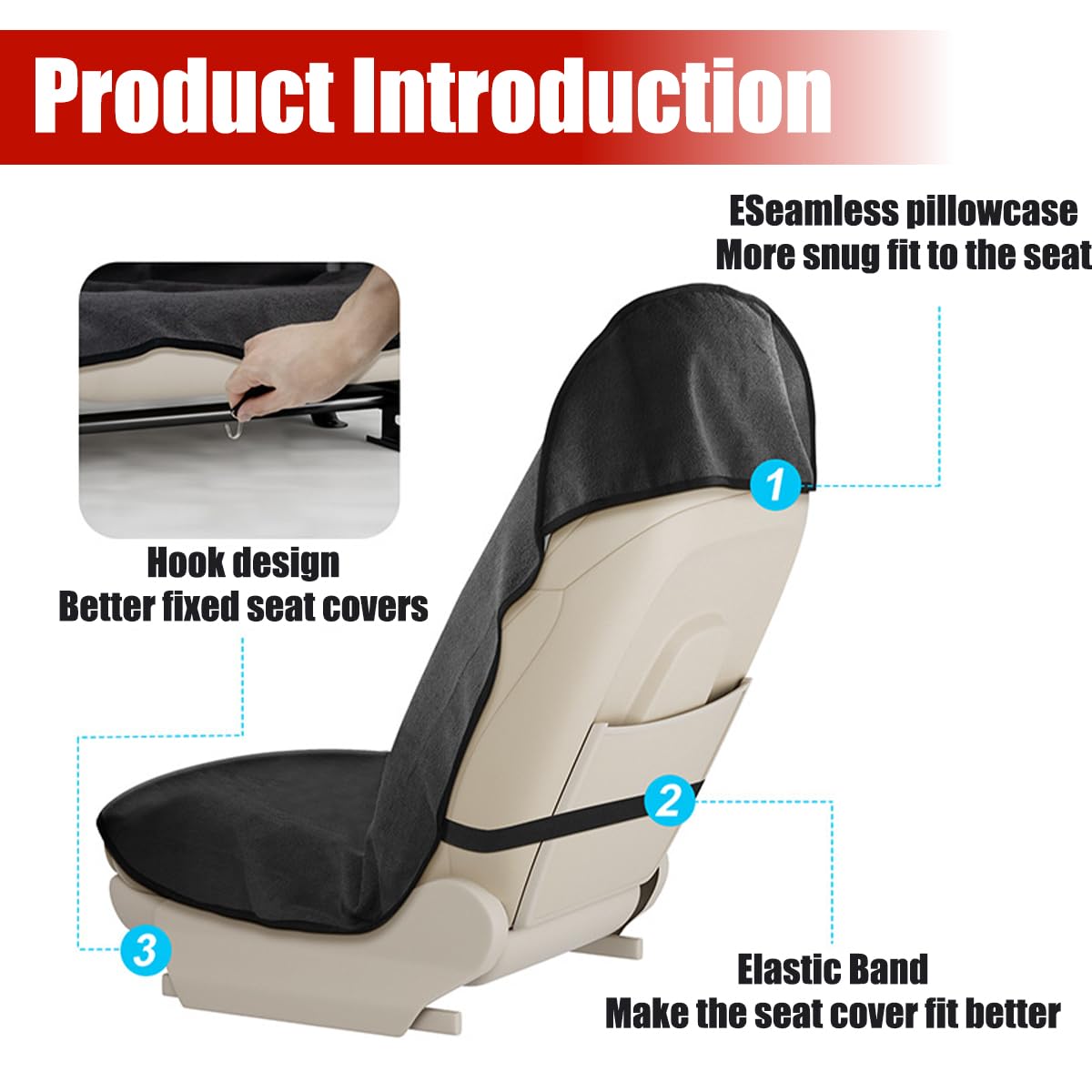 Mandark Waterproof Towel Car Seat Cover, Sweatproof Non Slip Bucket Carseat, Machine Washable Vehicle Bucket Frontseat Protector Accessories, Universal for SUV, Sedan, Truck(Brown)