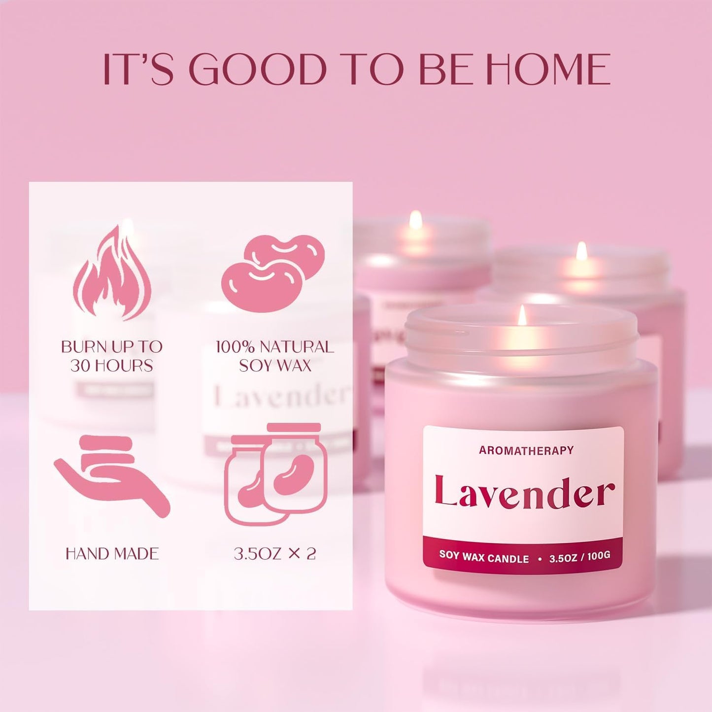 Regine Switzerland Scented Candles - Relaxing Lavender & Vanilla Aromatherapy Gift Set | 2 Pack