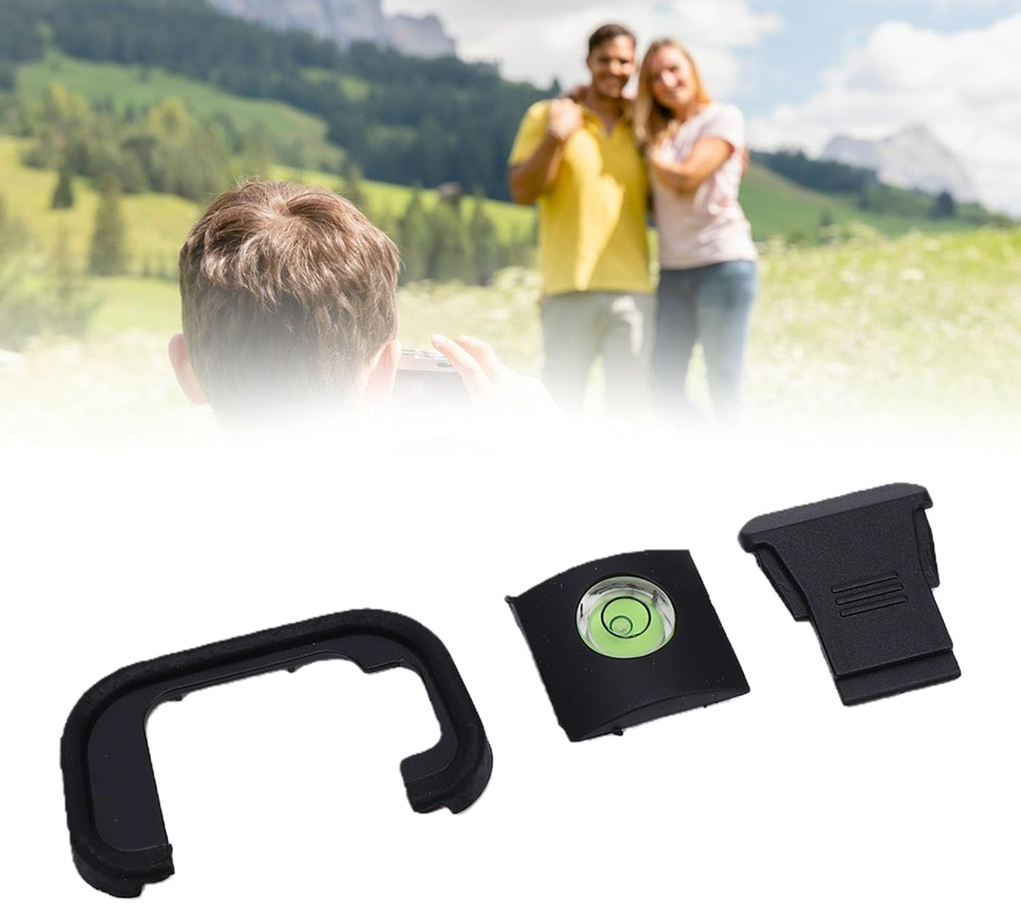 R8 Yunseity Viewfinder Eyecup, Soft Silicone Eyepiece with Hot Shoe Cover and Level for RP Camera, Portable Accessories
