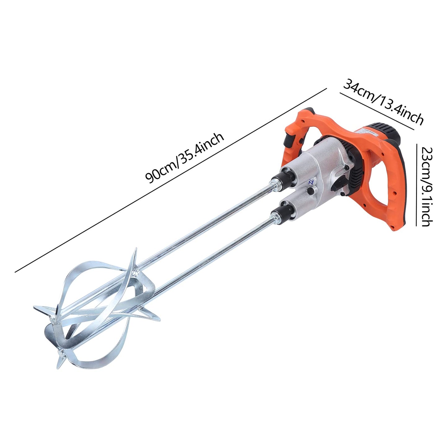1800W Heavy Duty Electric Cement Mixer - Dual Paddle Stand Mixer with 2-Speed, 110V Portable Mortar & Paint Mixer for Concrete, Stucco, Mud, Commercial & DIY Use