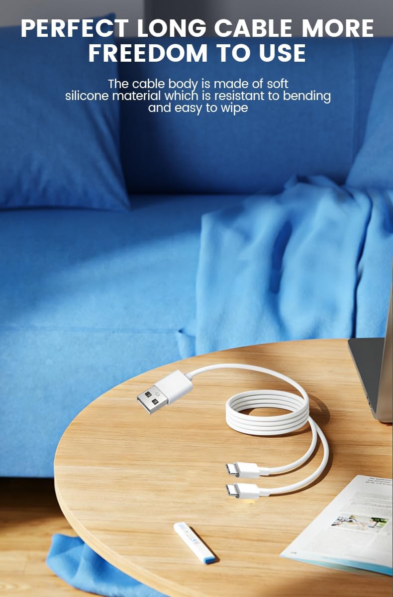 Ypbuziu E20 E10 2 1 Charging Cable for Pump - Compatible with Eufy Security Heated Breast Pump Hands-Free Replacement