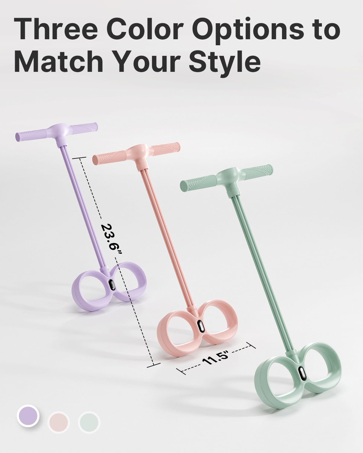YOTTOY Smart Foot Pedal Puller with Digital Counter, Pedal Puller Resistance Band System with Handles for Full Body Stretching Yoga Home Workout, Purple