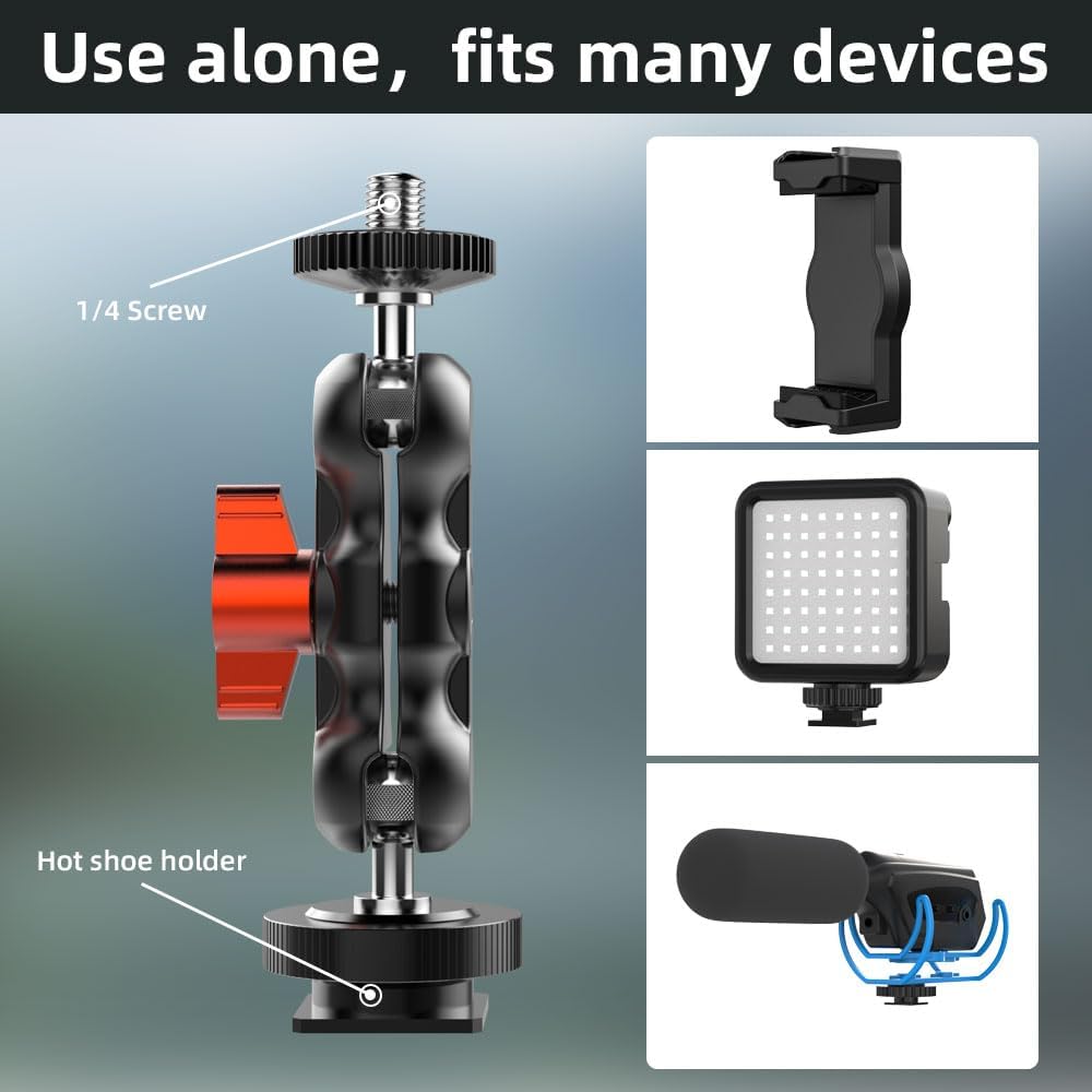 SOH Mingying 2 17/16/15, SOH Hot/Cold Shoe Phone Mount Holder, Universal Ball Head Smartphone Mount Adapter, Cold Shoe