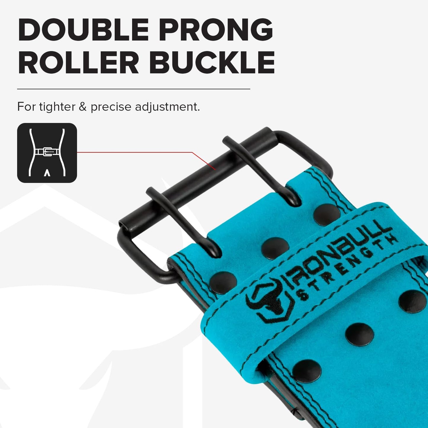 PowerLifting Belt - 10mm Double Prong - 4-inch Wide - Heavy Duty for Extreme Weight Lifting Belt (Blue, Large)