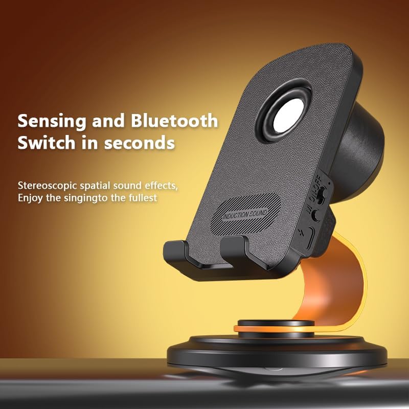 E I F E R 360 Wireless Induction Speaker, Bluetooth Speaker with Phone Stand, Adjustable Holder