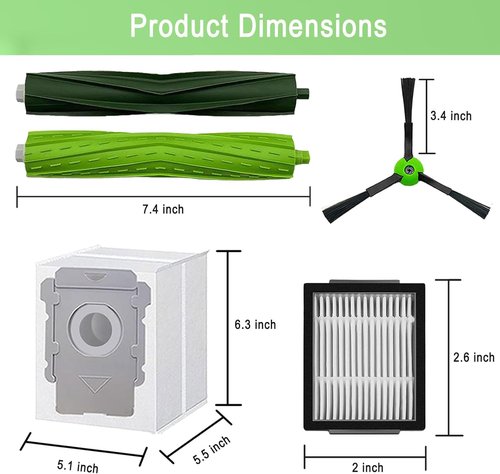 iRobot Replacement Parts - Multi-Surface Roller Brushes, Vacuum Bags, Filters & Side Brushes Set