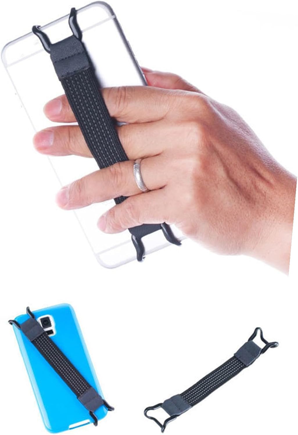 UKCOCO Cm Tablet Holder Tablet Holder Strap Hand Grip Universal Nylon Band for E-Reader Black Finger Bracket Elastic