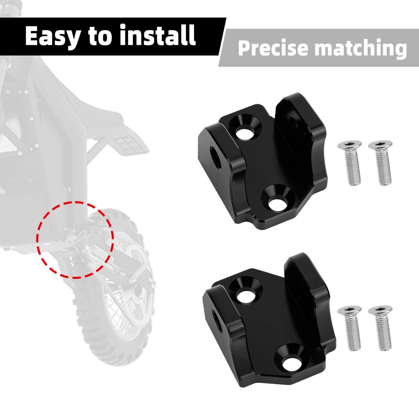 2pcs E-Dirt Bike Foot Pegs Bracket Holder, Dirt Bike Foot Pegs Pedal Bracket with 4 Screws Compatible with Tuttio Tutti Soleil 01 Electric Motorcycle Mount Accessory
