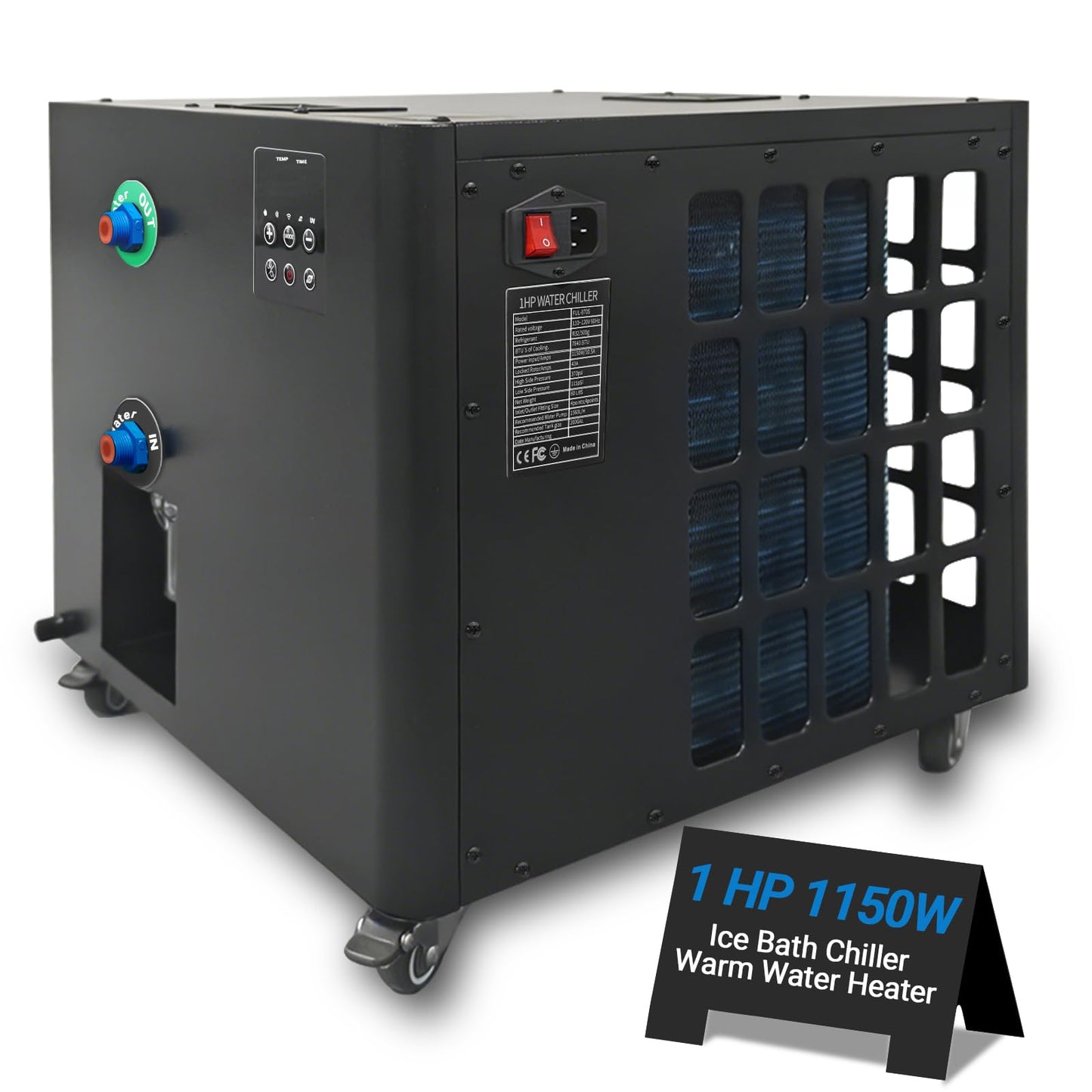 Ice Bath Water Chiller for Cold Plunge Tubs, 1HP Upgraded Cold Plunge Chiller & Hot Water Heater - 37.4° to 107.6°F- 110V Cooling Chiller Ideal for Ice Bath Cold Therapy Recovery
