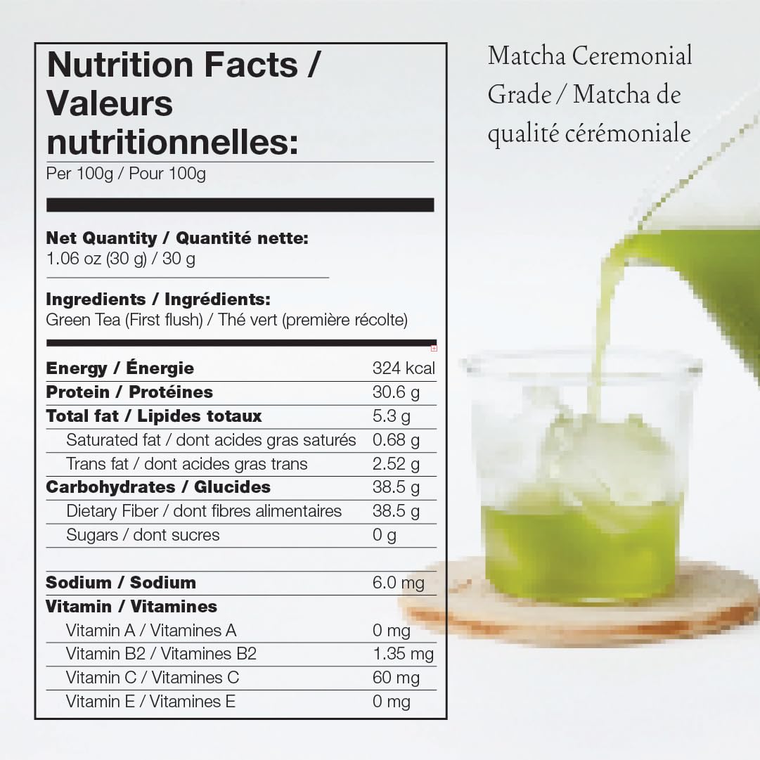 Asayu Japan Matcha Powder - Ceremonial Grade Green Tea, 30g Can from Shizuoka, Japan