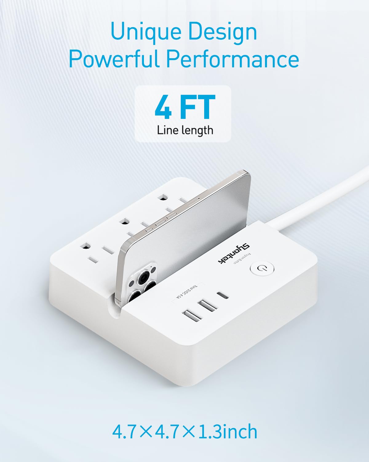 Syantek 3 3 15A/1875W 4ft Remote Control Power Strip with RF Controlled Outlets Surge Protector Power Strip with USB
