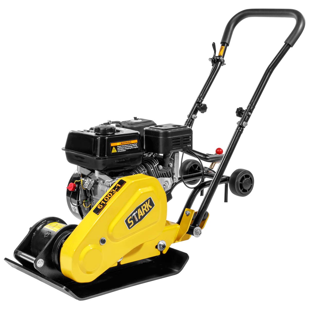 Stark USA 7.0HP 5000VPM 5500MAX Gas Vibration Compaction Force 20 x 14 inch Plate Compactor Tamper Concrete w/Built-in Wheel