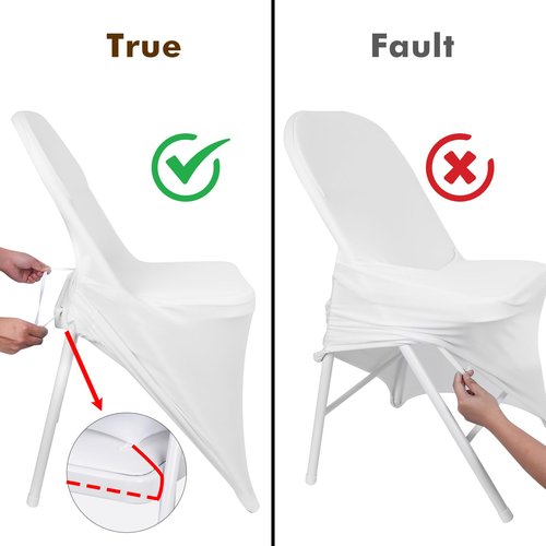 Fixwal 36 Pcs White Folding Chair Covers, Spandex Stretch Covers - Ideal for Weddings, Parties, Dining, Business Meetings, Banquets, Universal Fitted Washable Slipcovers.