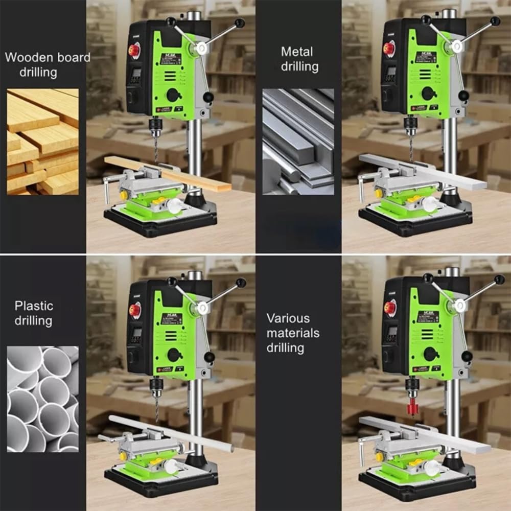 BACHIN Bench Drill Stand 800W Brushed digital display Mini Electric Bench Drilling Machine Chuck 1.5-16mm 6-Speed Benchtop Drill Press, Spindle Speed: 200-2500r/min