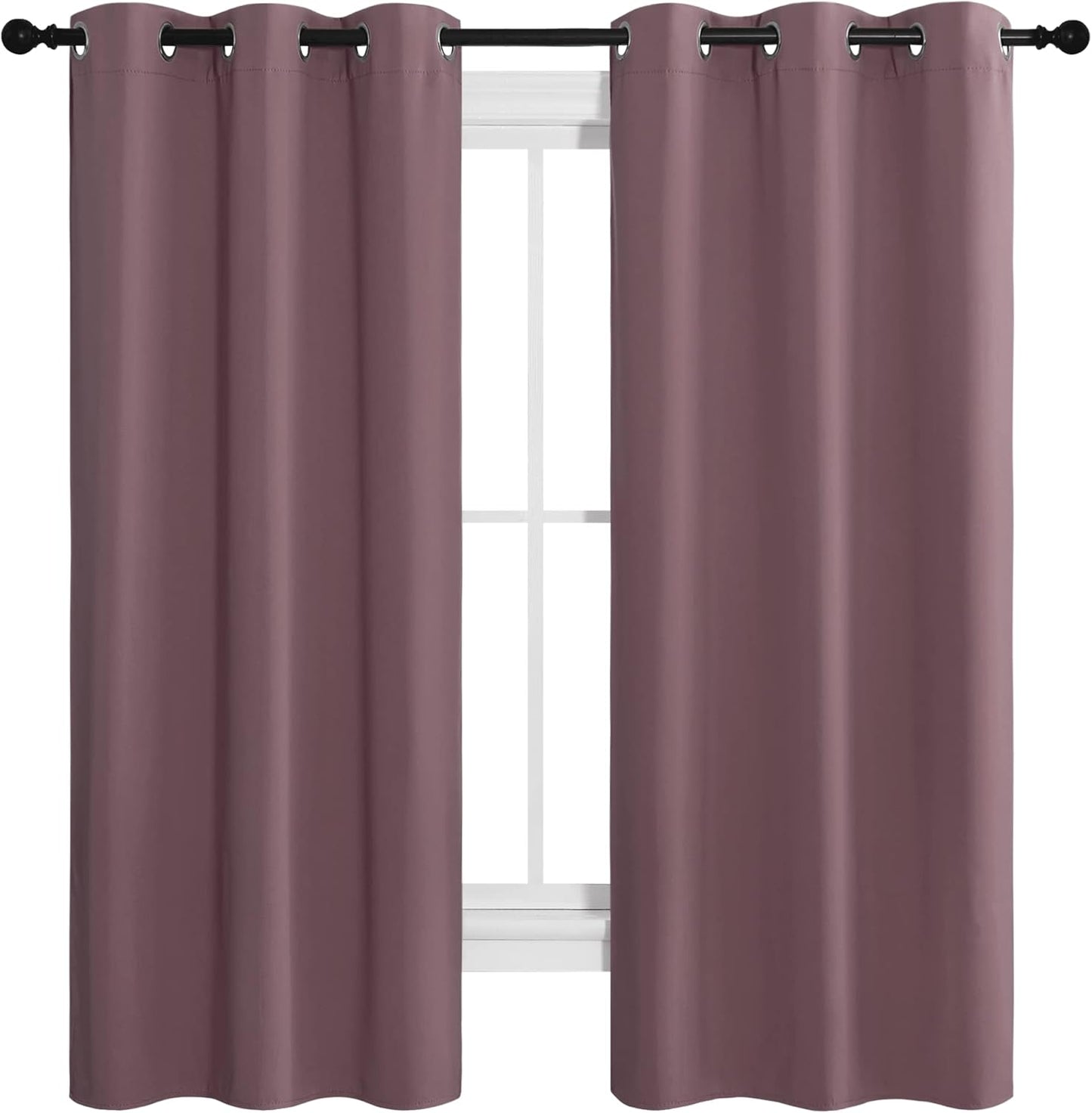 NICETOWN Room Darkening Curtains - Thermal Insulated Grommet Drapes | Set of 2, 42" x 68" for Kitchen & Bedroom