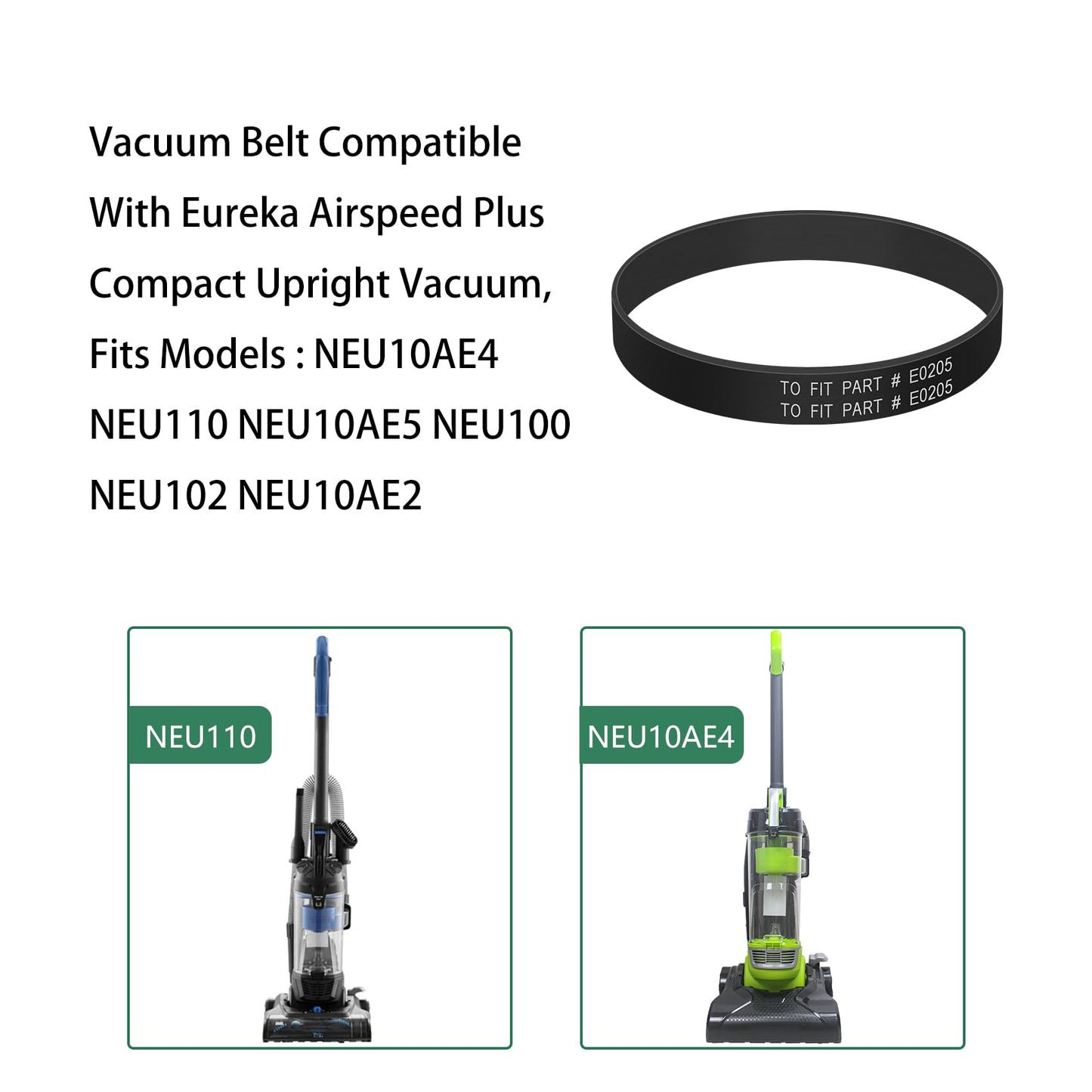 Ymimi Replacement Belt for Eureka NEU110 NEU10AE4 NEU10AE5 NEU100 NEU102 NEU10AE2 Airspeed Plus Compact Upright Vacuum (Pack of 2)
