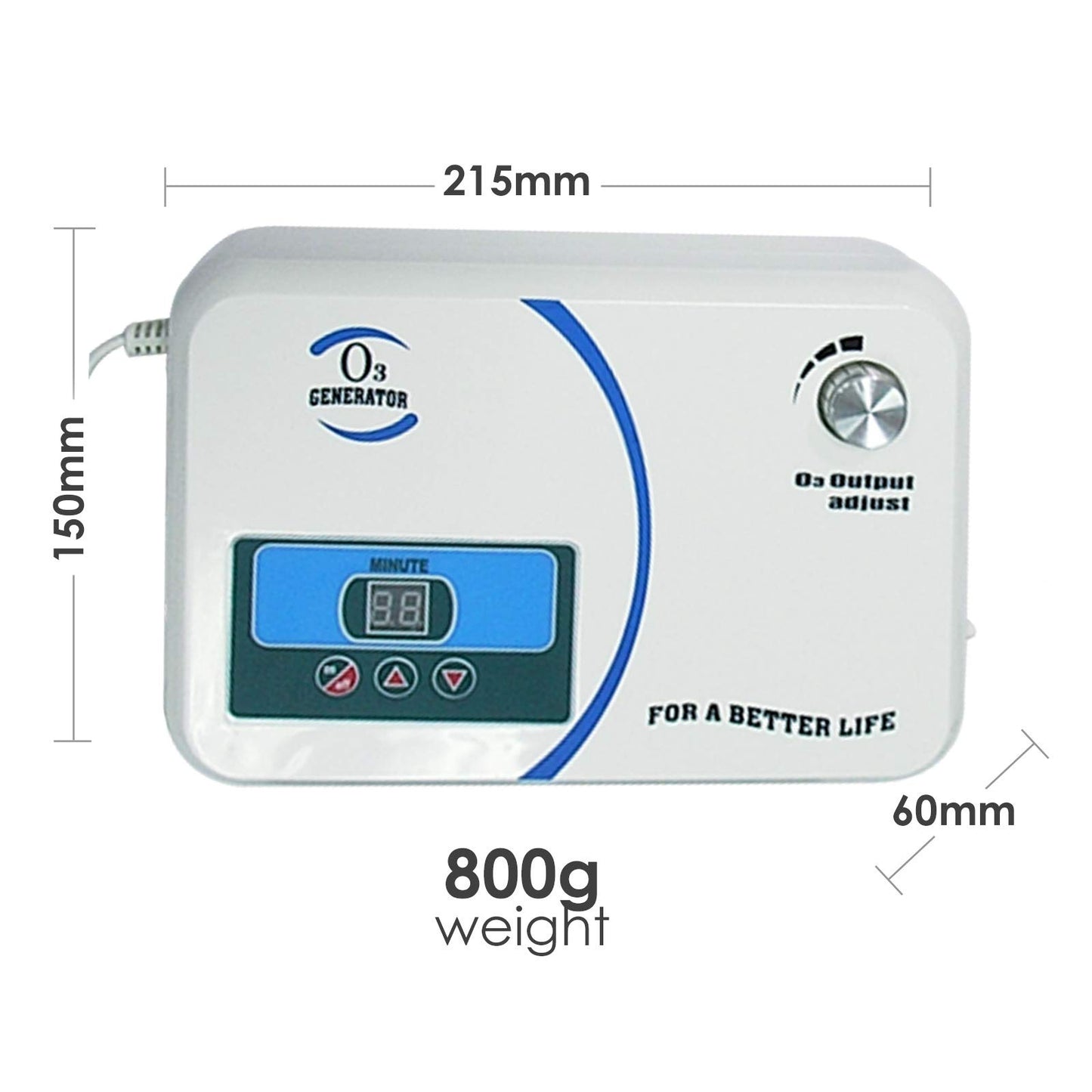 Ozone Generator 500mG/hr Industrial O3 Air Purifier Deodorize, High Capacity Ozone Machine Odor Removal with Air Dryer/Timer/Adjustable Output, Air Quality Purifier