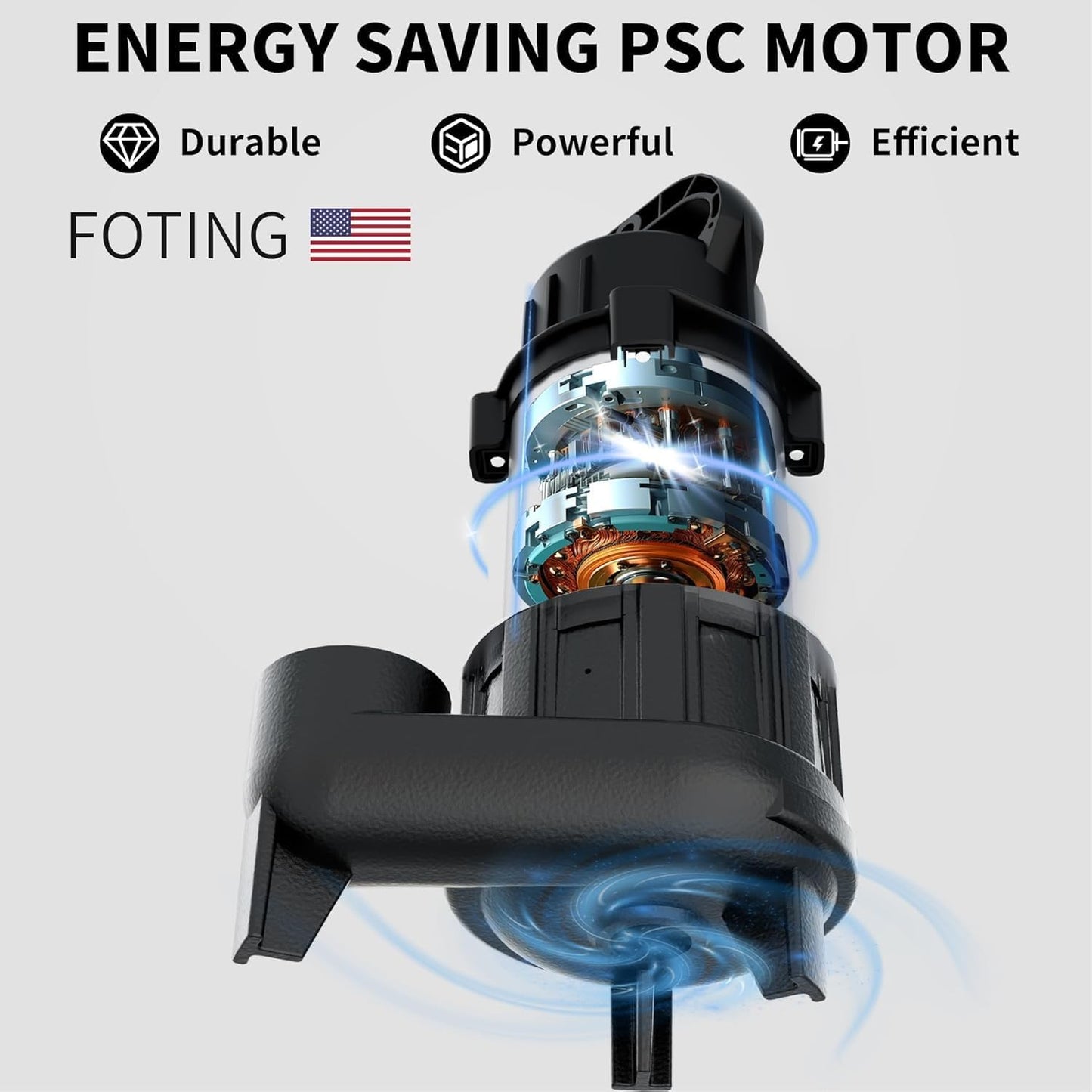 FOTING 1HP 5600 GPH 40FT Sump Pump Submersible Sewage/Effluent Pump - Heavy Duty Cast Iron Automatic/Manual - 115V Septic Pump for Sump Basin/Sewage/Basement, 2'' NPT