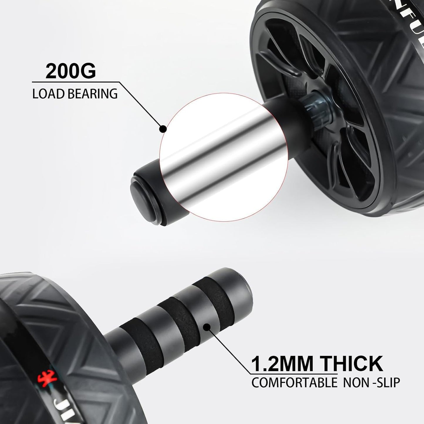 Ab Roller Wheel with Knee Pad, Ab Wheel Roller for Abs Workout & Core Strength Training, Dual Wheel Abdominal Exercise Equipment for Home Gym Fitness for Men & Women
