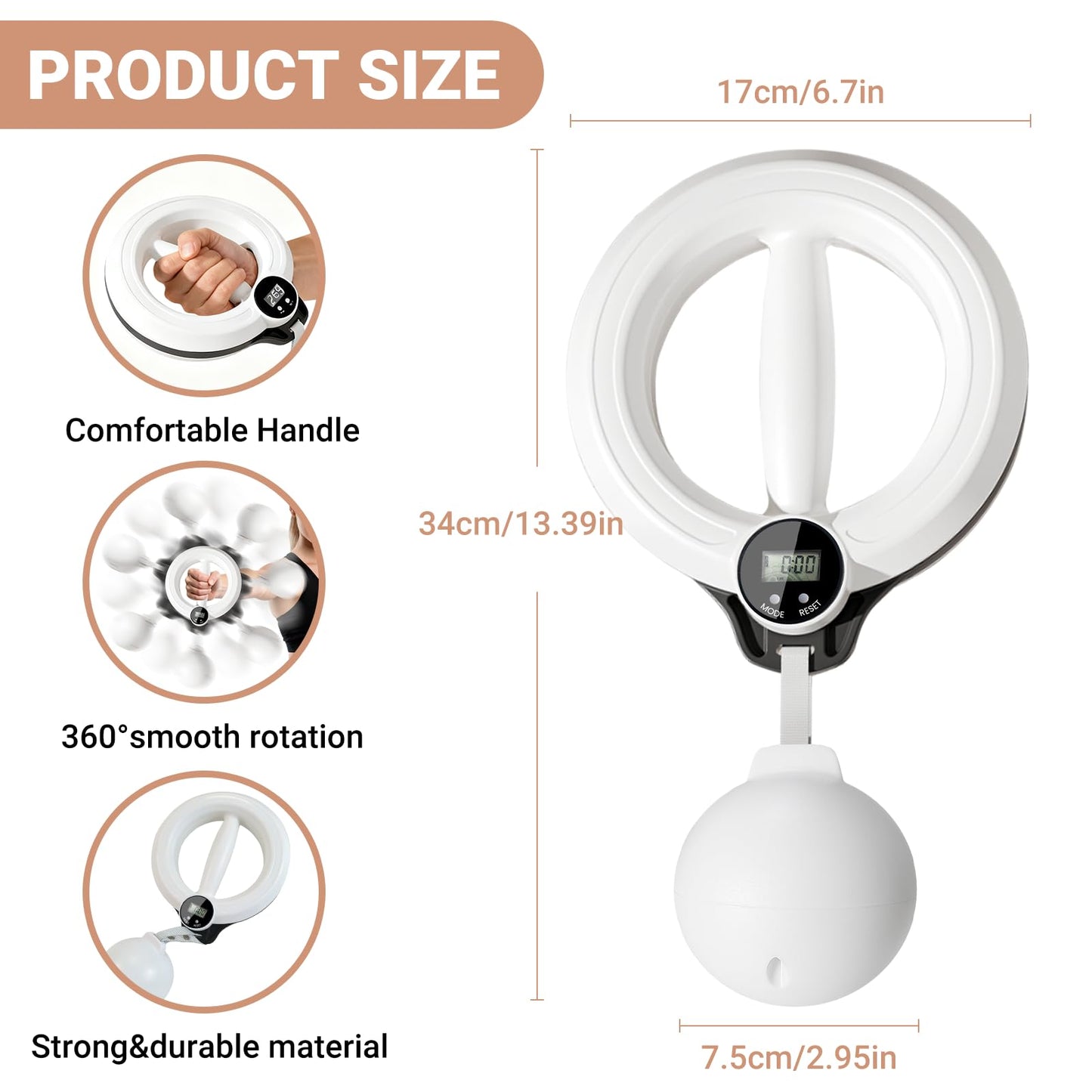 360° Rotating Wrist & Forearm Trainer for Women & Men – Arm, Wrist,Shoulder & Chest Workout Equipment for Home Gym,Upper Body Strength Training & Fitness Exercise