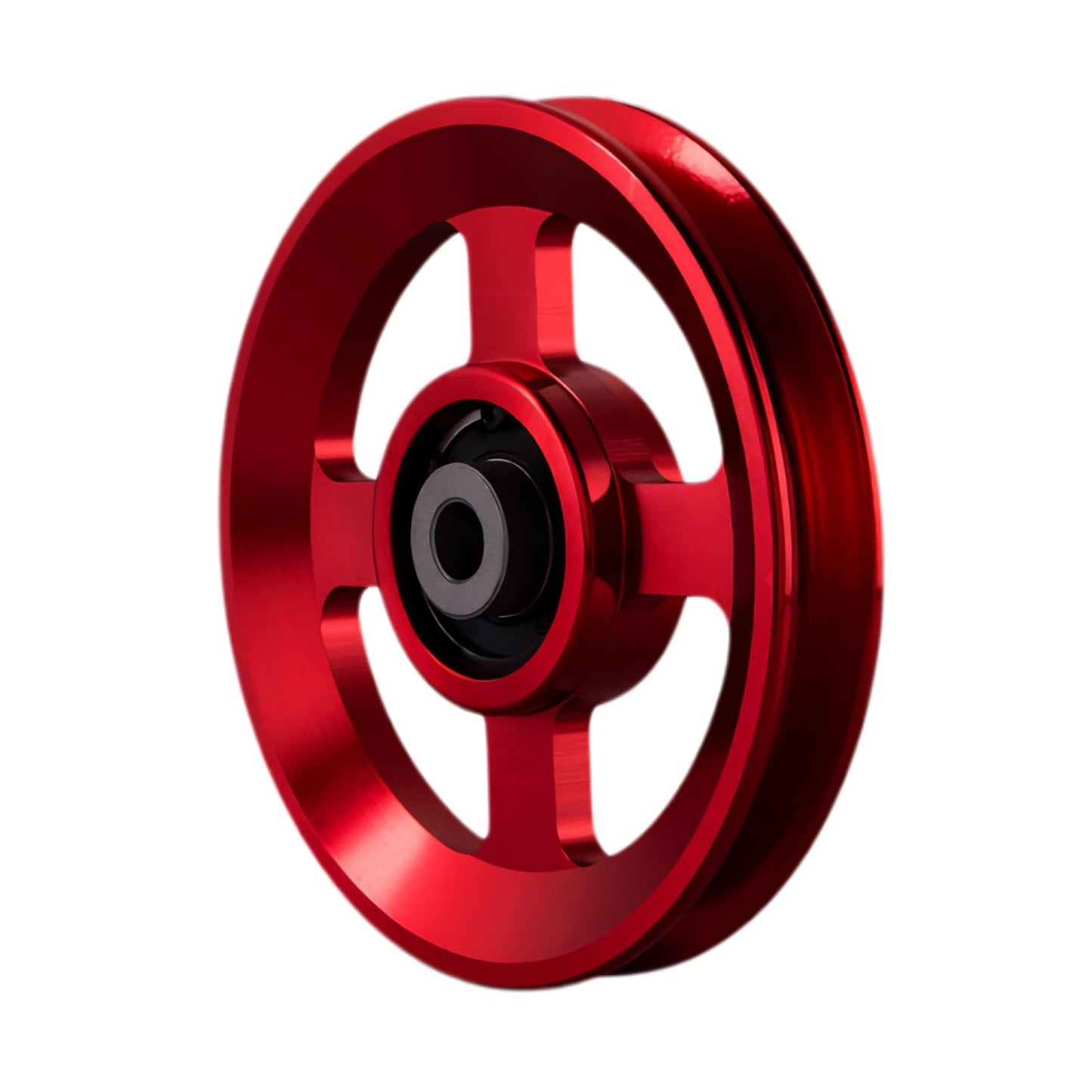 Gueiddi Aluminum Pulley for Home Gym, Load Capacity Sealed Bearing Pulley System, Quiet & Smooth Replacement Gym Pulley Wheel for Cable Machine, LAT Pulldown, Weight Equipment (1, Red, 88-90mm)