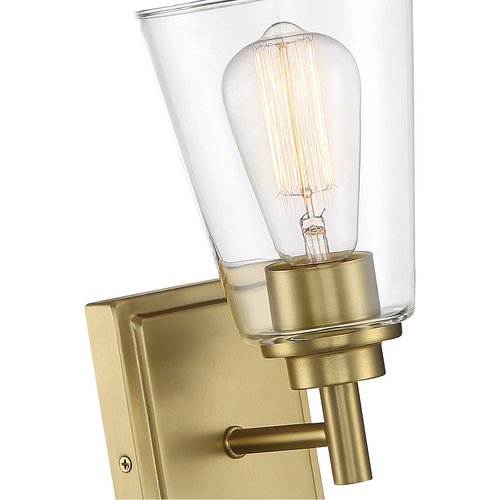 DESIGNERS FOUNTAIN Westin Wall Sconce Light, 10.75 Inch Lighting Fixture for Bedroom, Bathroom and Entryway, Brushed Gold, 95701-BG