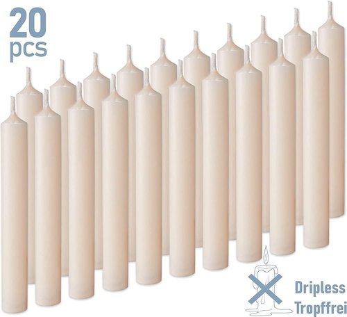 BRUBAKER Tree Candles - Vintage Champagne Holders & 20 Pack of 3¾ x ½ Inch Christmas Candles