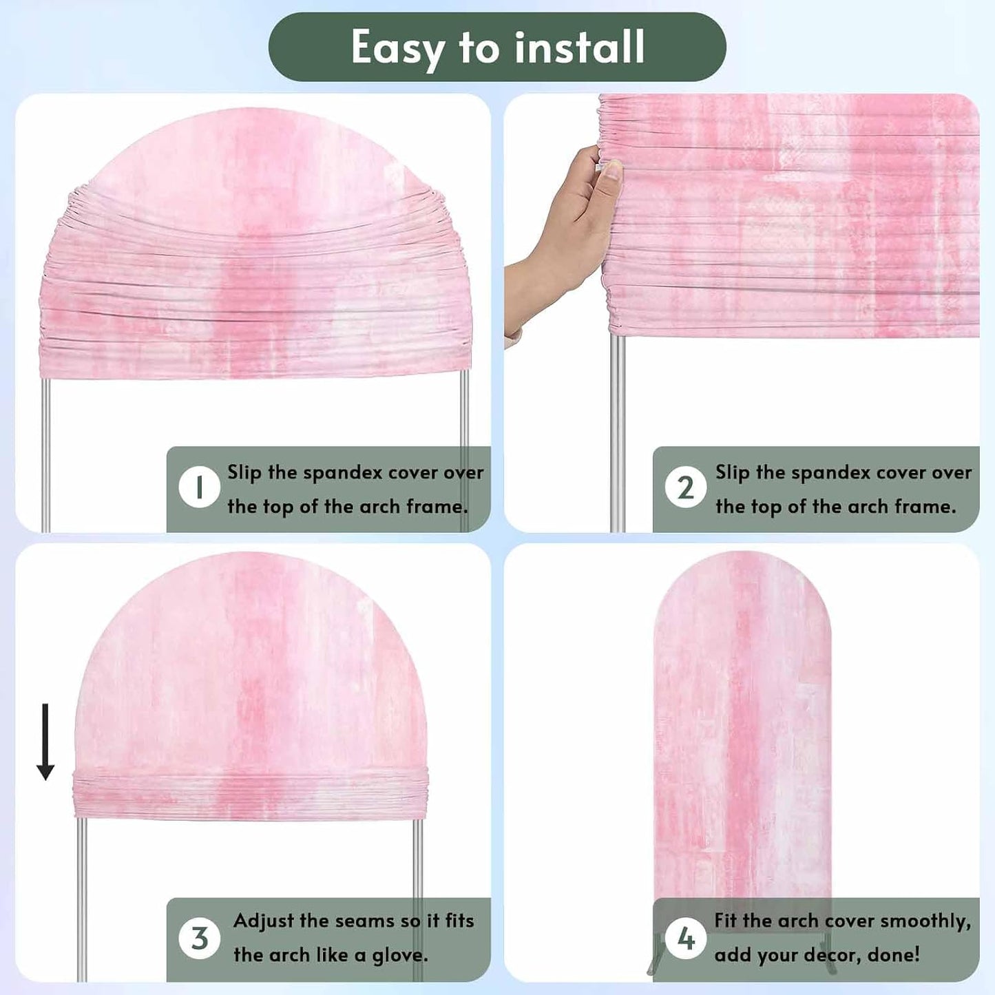 Jnbasdffb 7.2 Pink Wedding Arch Cover,Stretchy Spandex Arch Backdrop Stand Covers FT,Retro Oil Painting Modern Abstract