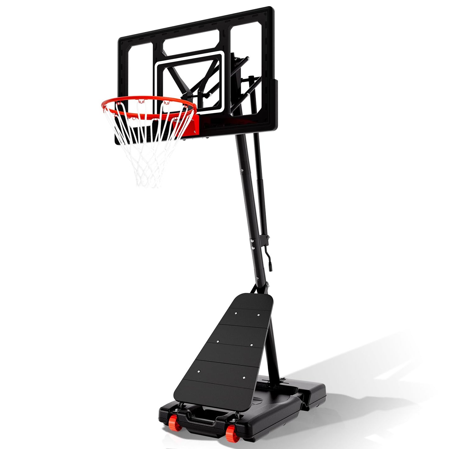 BACKYARD BLITZ Basketball Hoop,44&48in Backboard Portable Basketball Goal System, 10FT Hand-Crank Adjustable Basketball Hoop Outdoor (Black, 40in Backboard)