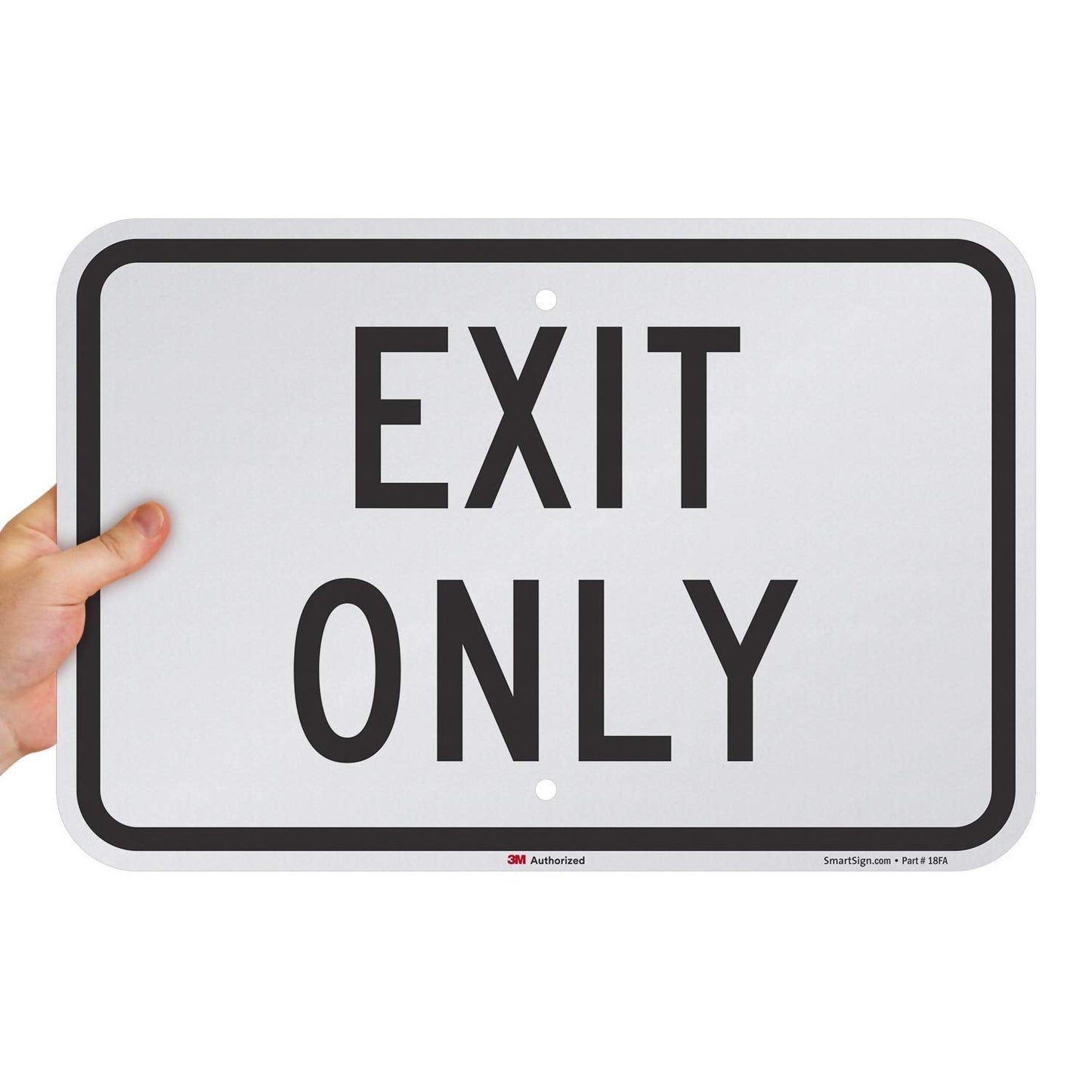 SmartSign - K-1757-EG-12x18-D2 "Exit Only" Sign | 12" x 18" 3M Engineer Grade Reflective Aluminum Black on White