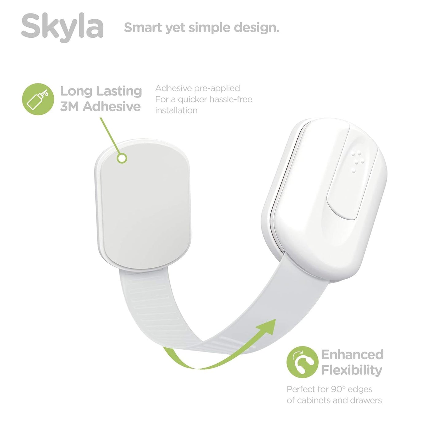 SKYLA HOMES Baby Locks - 8-Pack Child Safety Cabinet Proofing with 3M Adhesive | Easy Install, No Screws