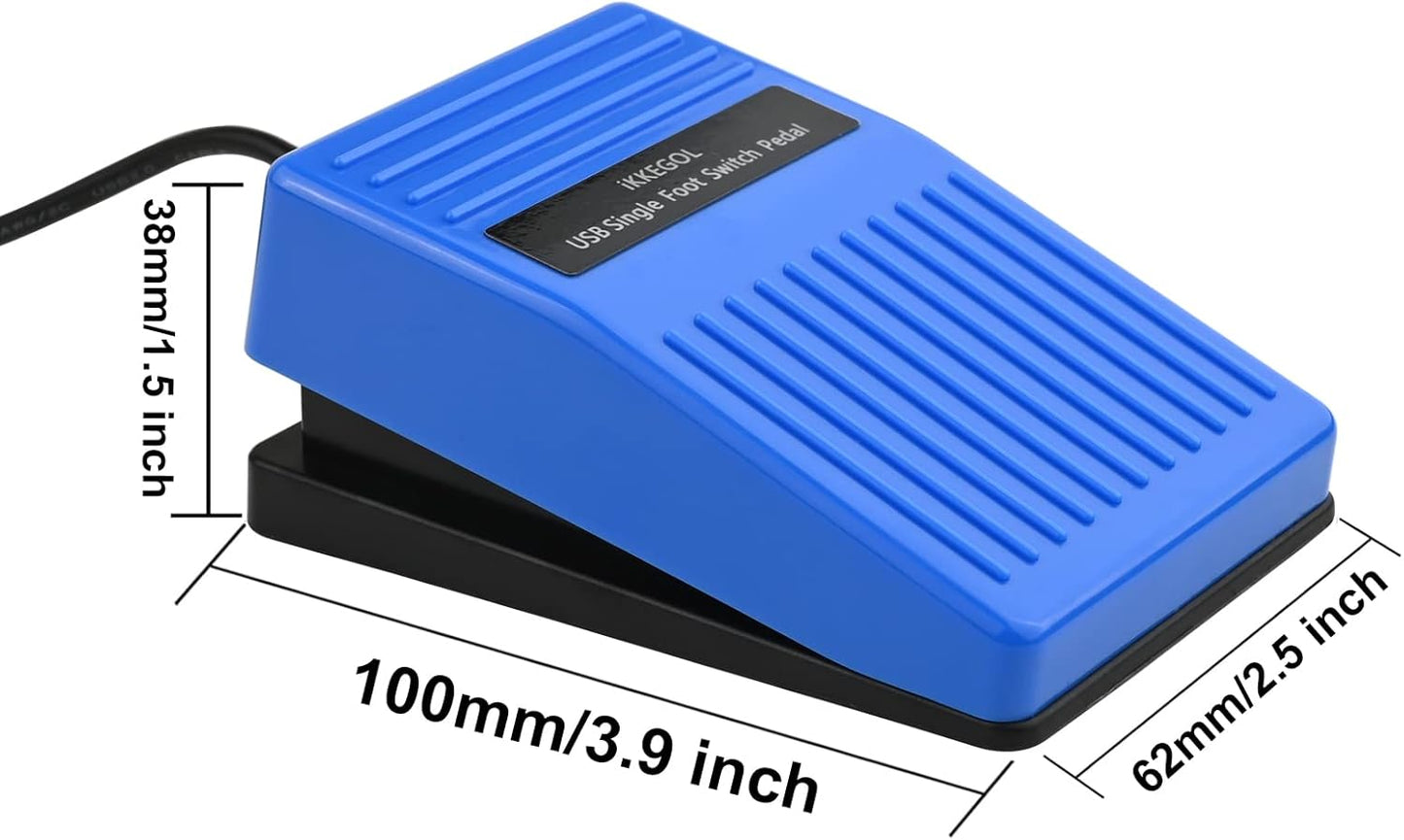 2023 Programmable iKKEGOL Upgraded Digital Optical USB Foot Pedal, USB Single Foot Switch Game Control, One Key