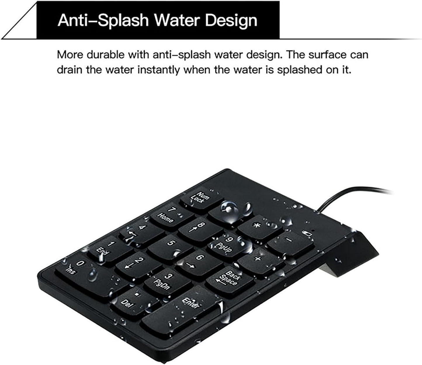 cimetech 18 Wired Number Keypad, Key USB Numeric Pad Keyboard for Laptop PC Computer Desktop Surface Pro Notebook