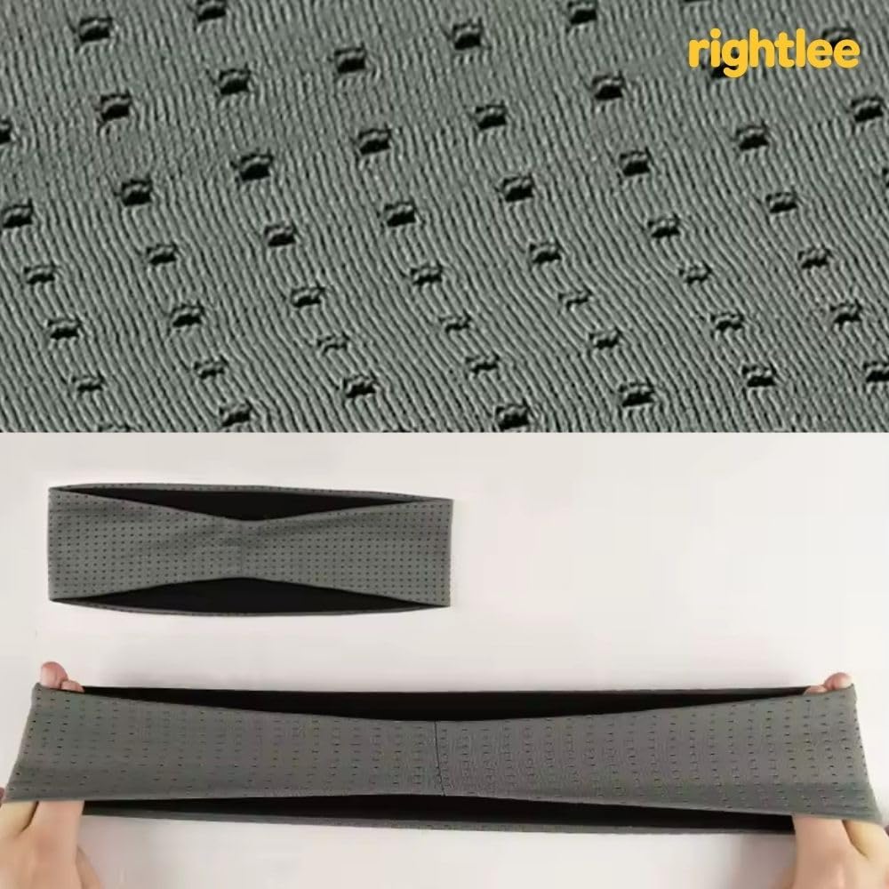 rightlee Quick Absorbing Sports Headband – Fast Drying Sweatband for Running, Yoga, Gym, Workout, Tennis, Basketball – Soft, Lightweight, Stretchy, Hair Band for Men and Women, 2 Pack Black & Gray