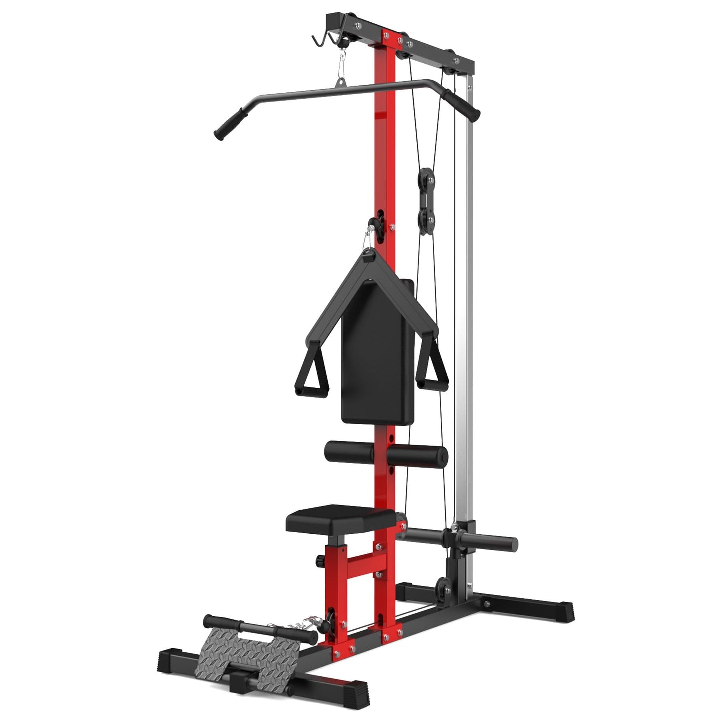 TROPOW LAT Pulldown Machine, Multi-Functional Cable Machine with High and Low Pulley Station, Row Cable Machine Home Gym with Leg Support, Tricep Workout Equipment