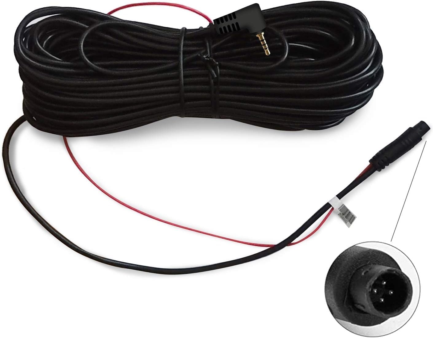 REDTIGER 33Feet Cam(4 pin,2.5mm) Backup Camera Longer Replacement Cable for Dash